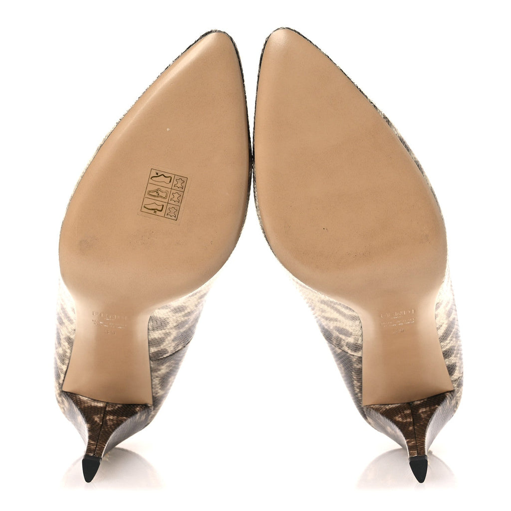 Vitello Karung Effect Filo Pumps 39 Beige