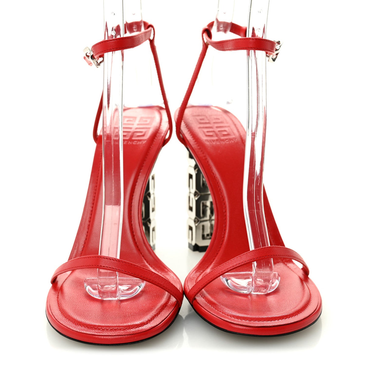 Smooth Nappa G Cube 105mm Sandals 39 Red