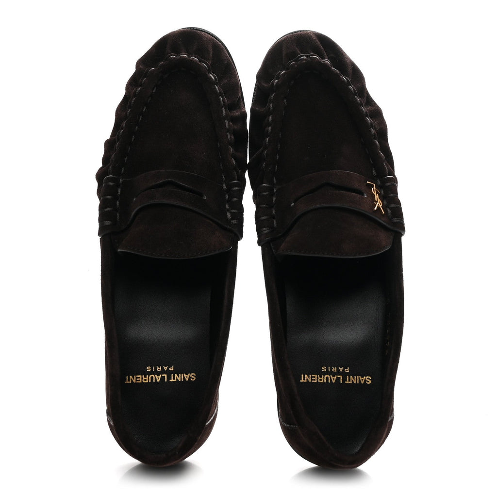 Suede Le Loafer 15 Penny Slippers 37.5 Dark Chocolate