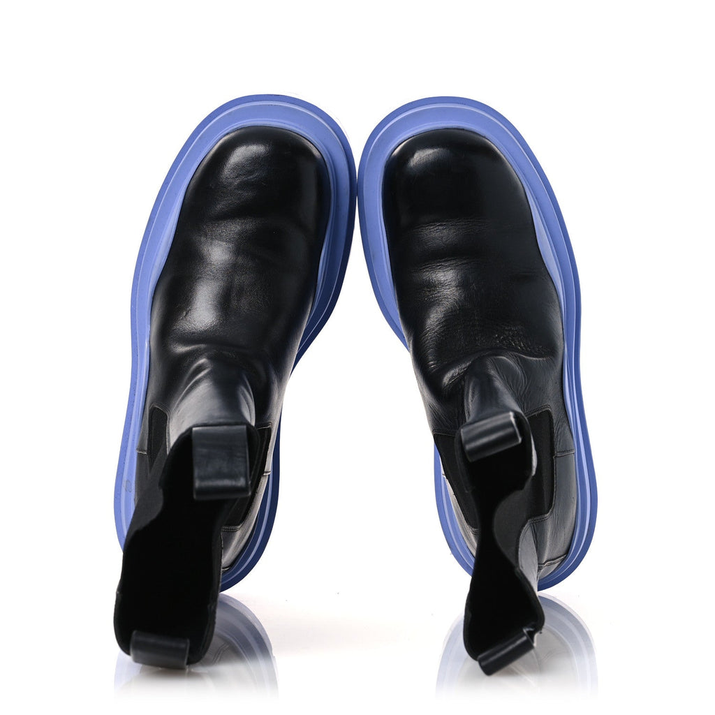 Calfskin The Tire Chelsea Boots 40 Black Periwinkle