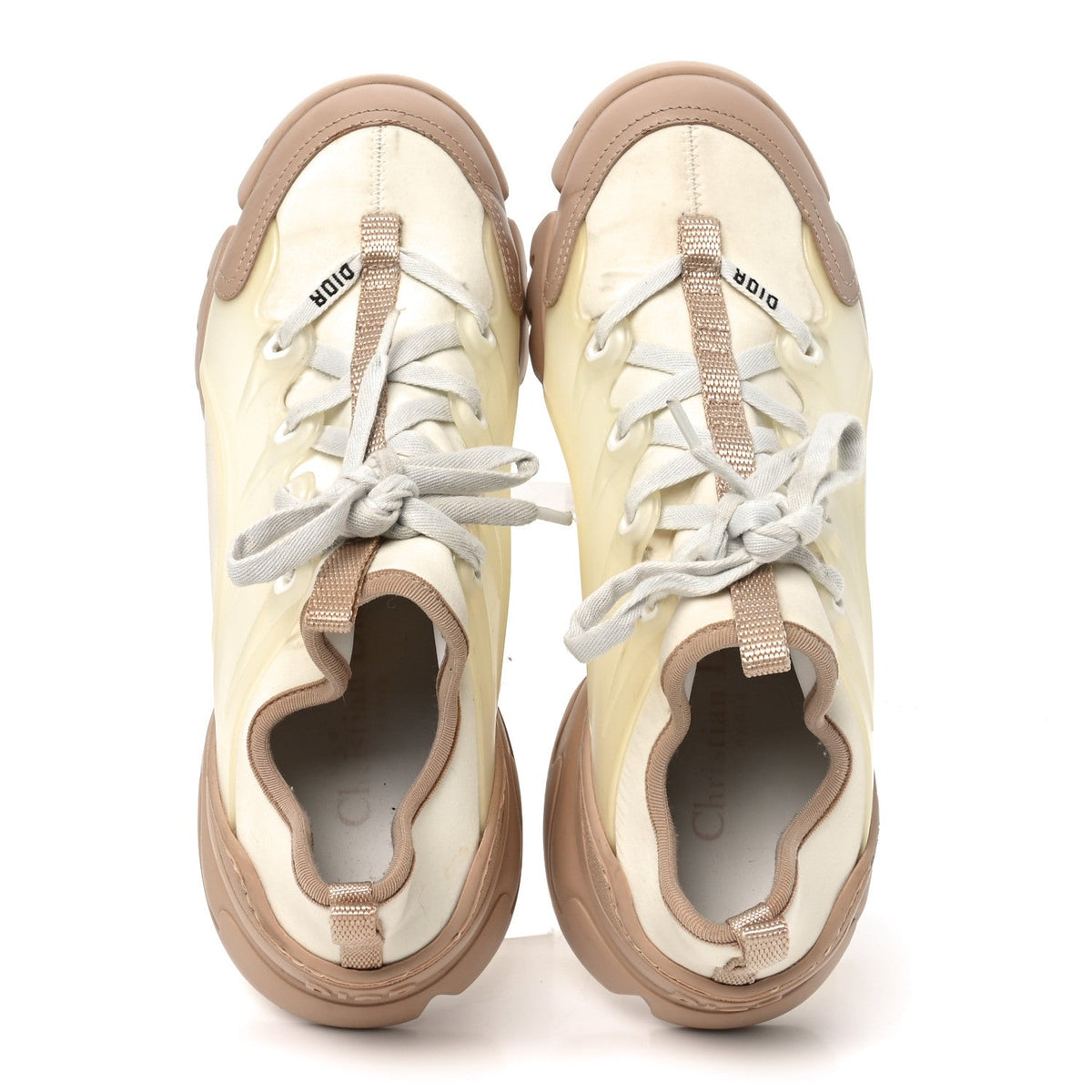 Neoprene Rubber Womens D-Connect Sneakers 36.5 White Beige