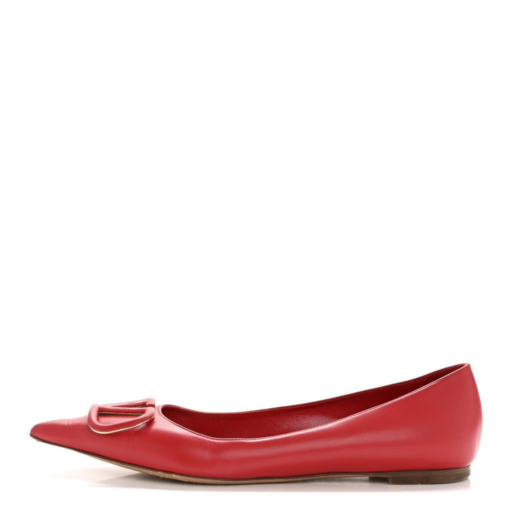 Nappa Vlogo Flats 38.5 Rouge Pur
