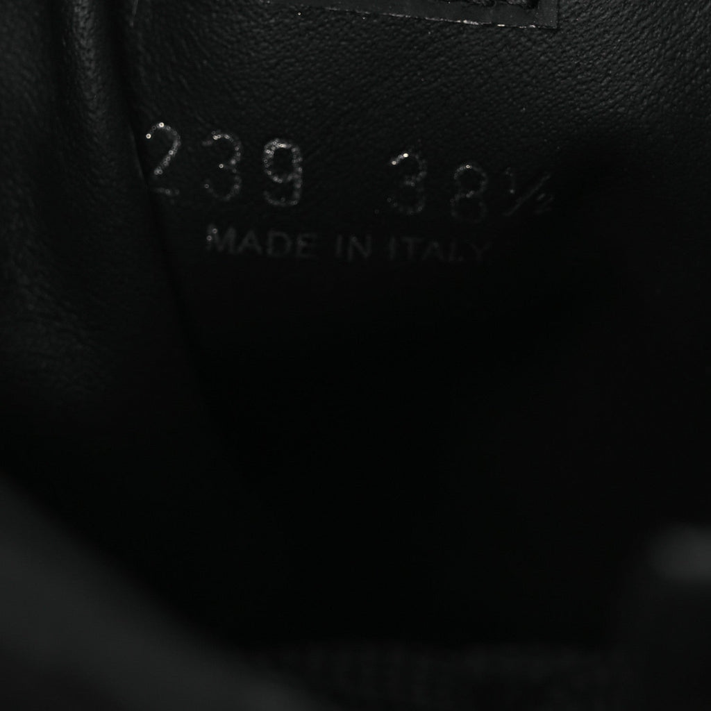 Spazzolato Re-Nylon Metal Triangle Logo Lace Up 55mm Ankle Boots 38.5 Black