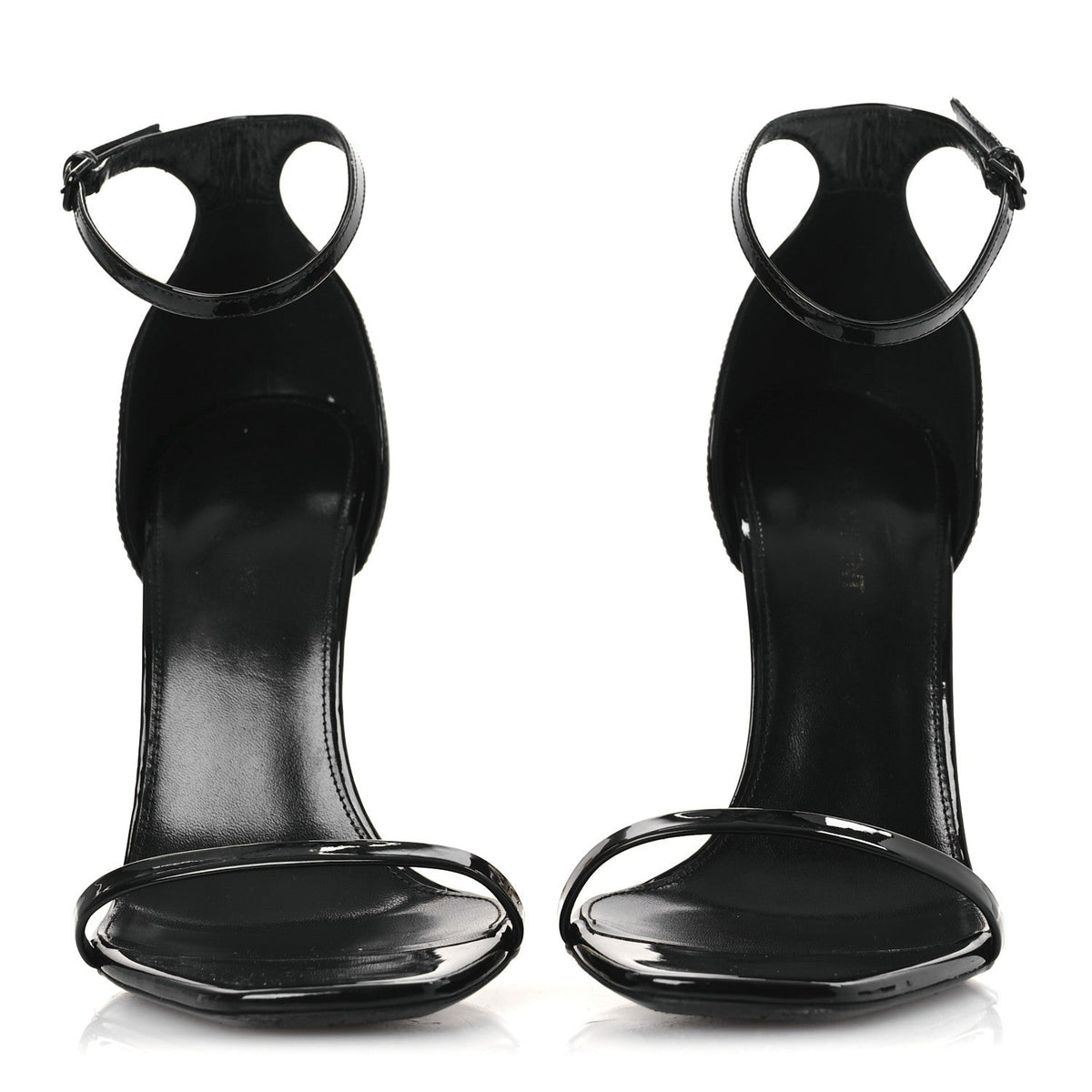 Patent Calfskin Opyum 110 Sandals 40.5 Black Gold