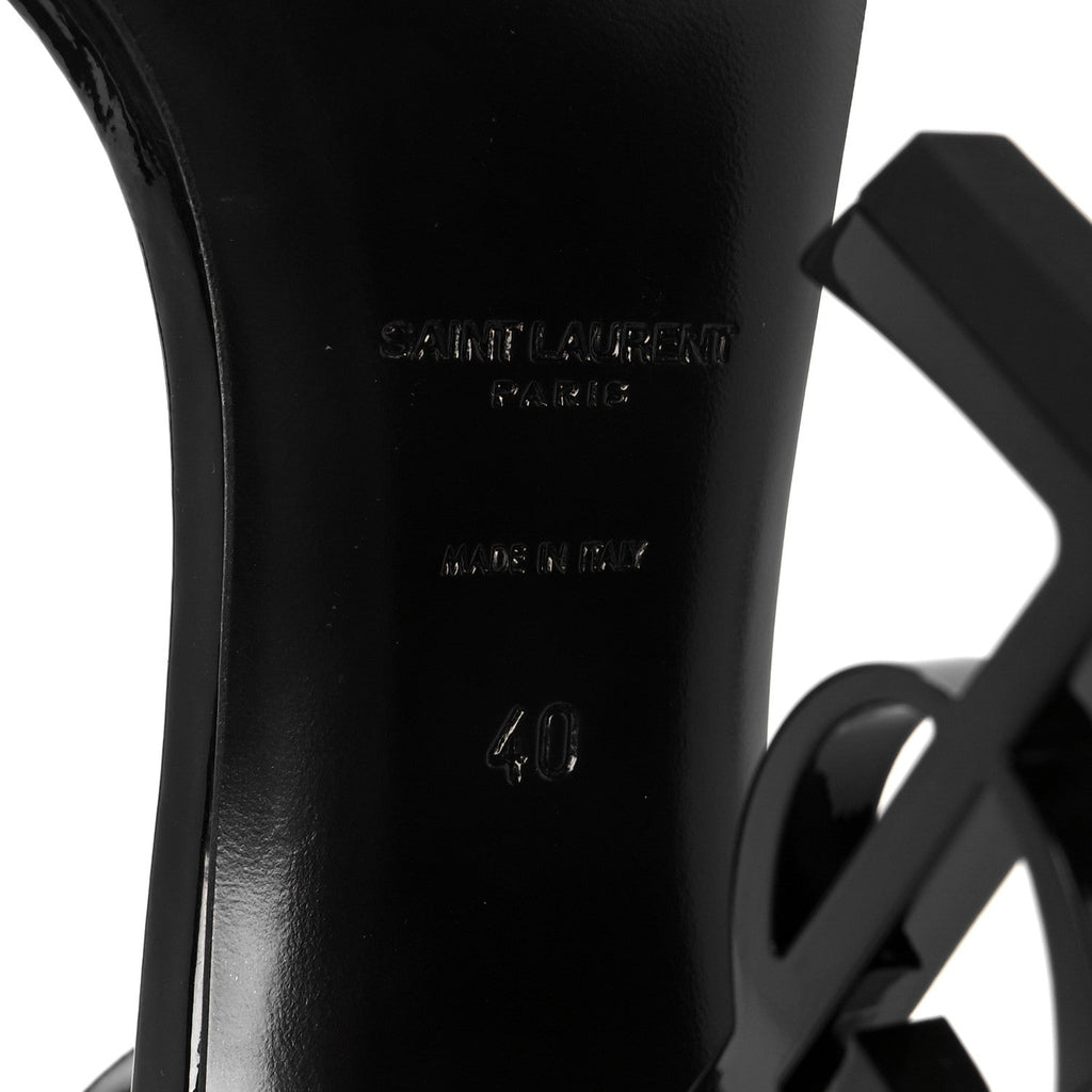 Patent Calfskin Opyum 110 Sandals 40 Black