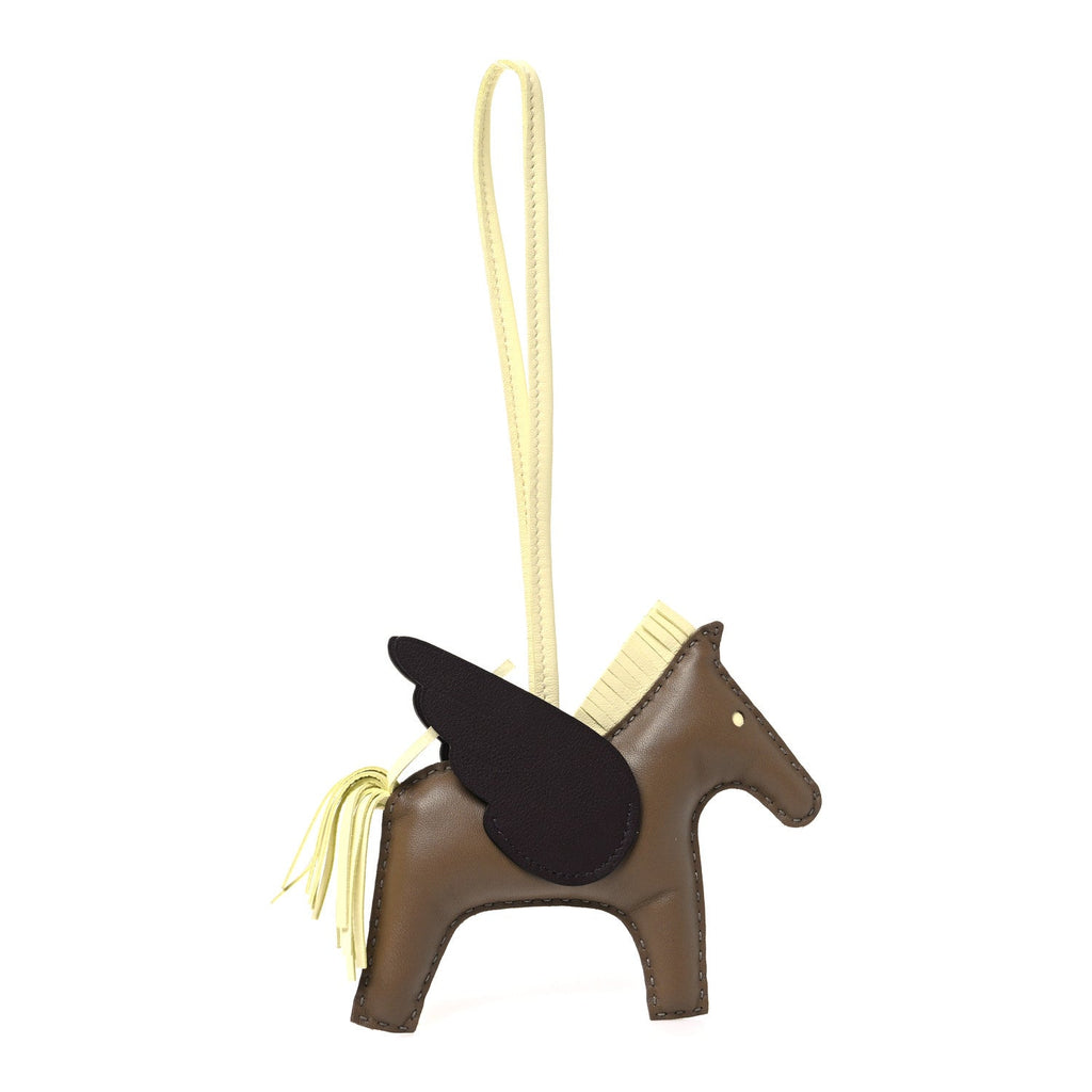 Milo Lambskin Grigri Rodeo Pegase Horse Bag Charm MM Etoupe Jane Milton Rouge Sellier
