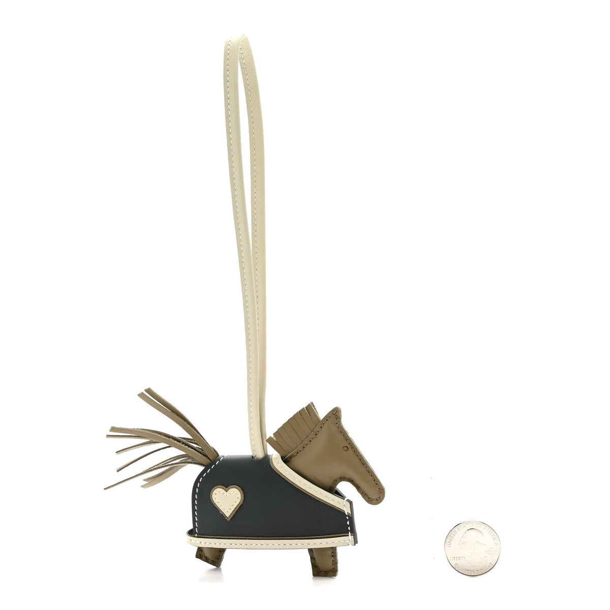 Milo Lambskin Grigri Rodeo Robeo Coeur Bag Charm PM Beige Marfa Craie Vert Mangrove