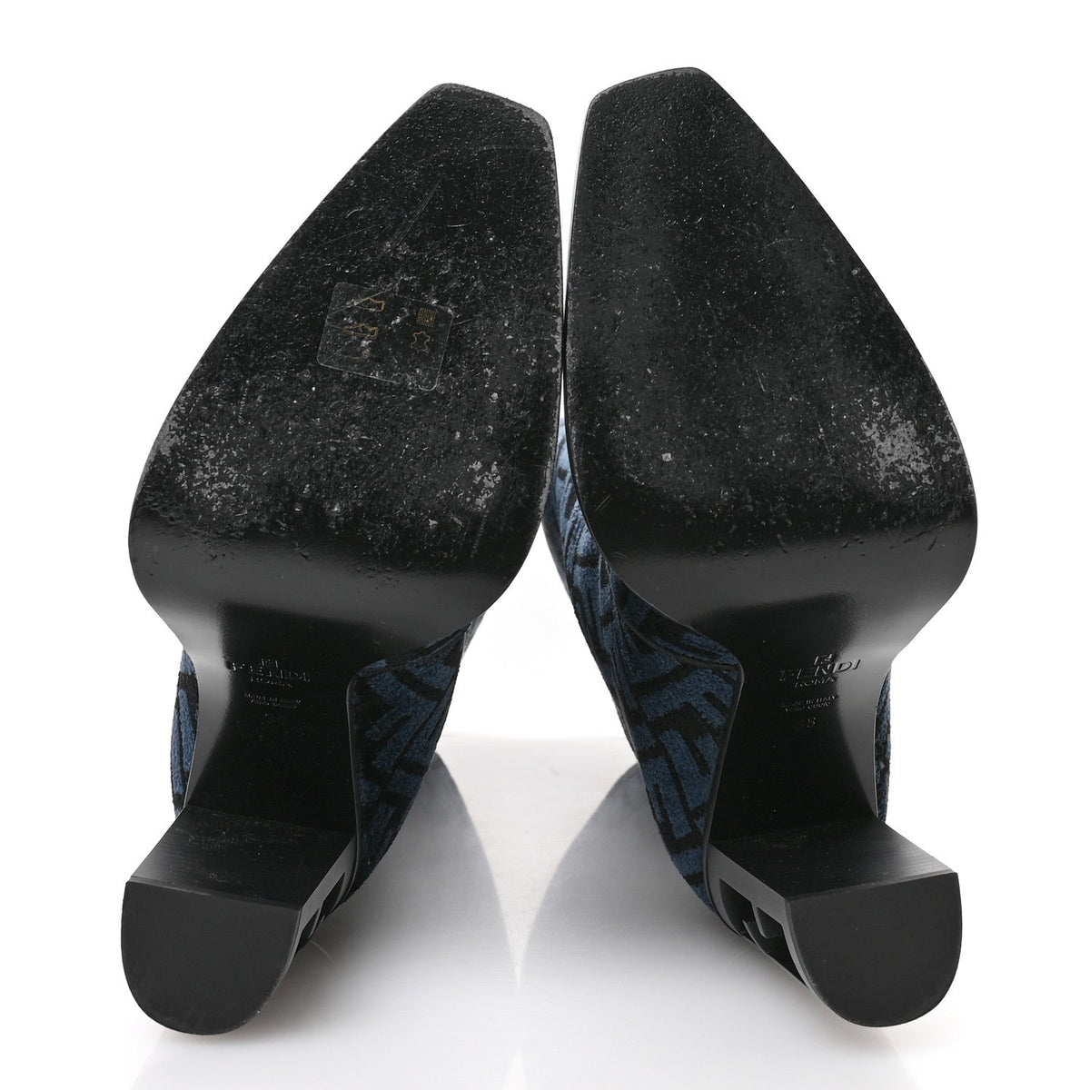 Chenille Jacquard FF 110mm Knee Boots 38 Black Blue