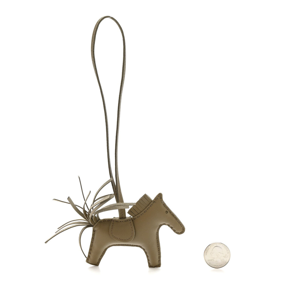 Milo Lambskin Grigri Rodeo Horse Bag Charm PM Beige Marfa