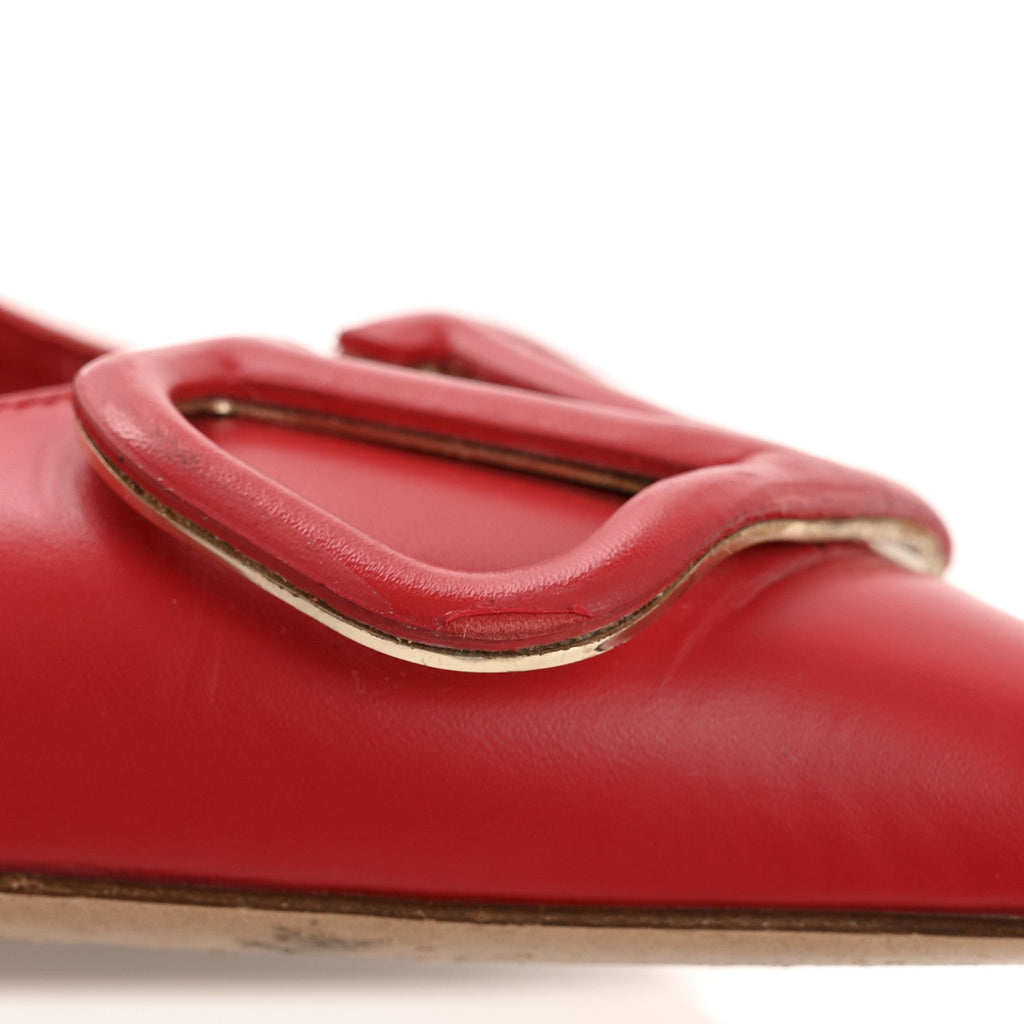 Nappa Vlogo Flats 38.5 Rouge Pur