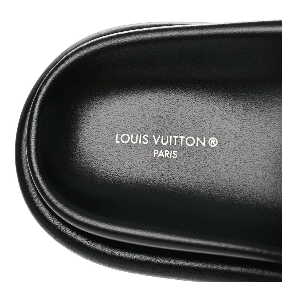 Technical Fabric Embossed Monogram Pool Pillow Comfort Mules 41 Black