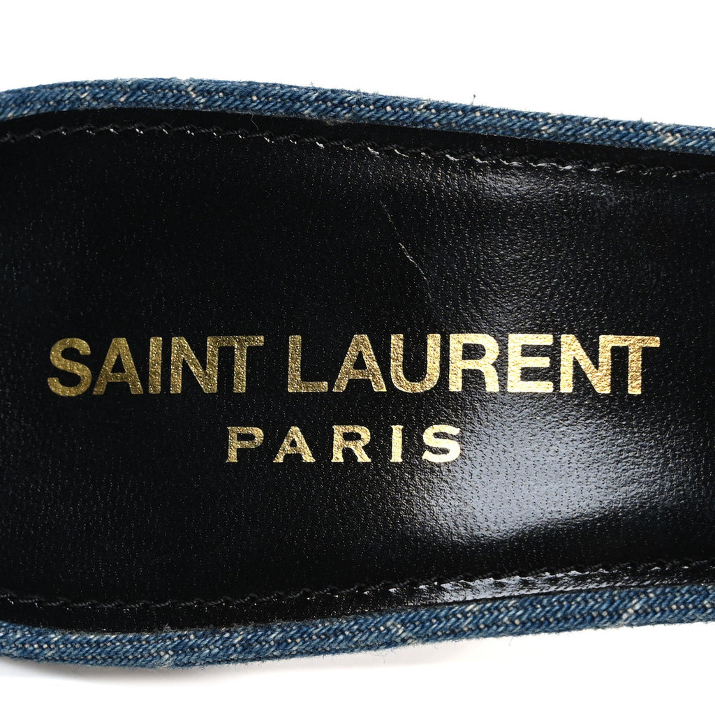 Denim Monogram La 16 Mule Sandals 38 Blue Jeans