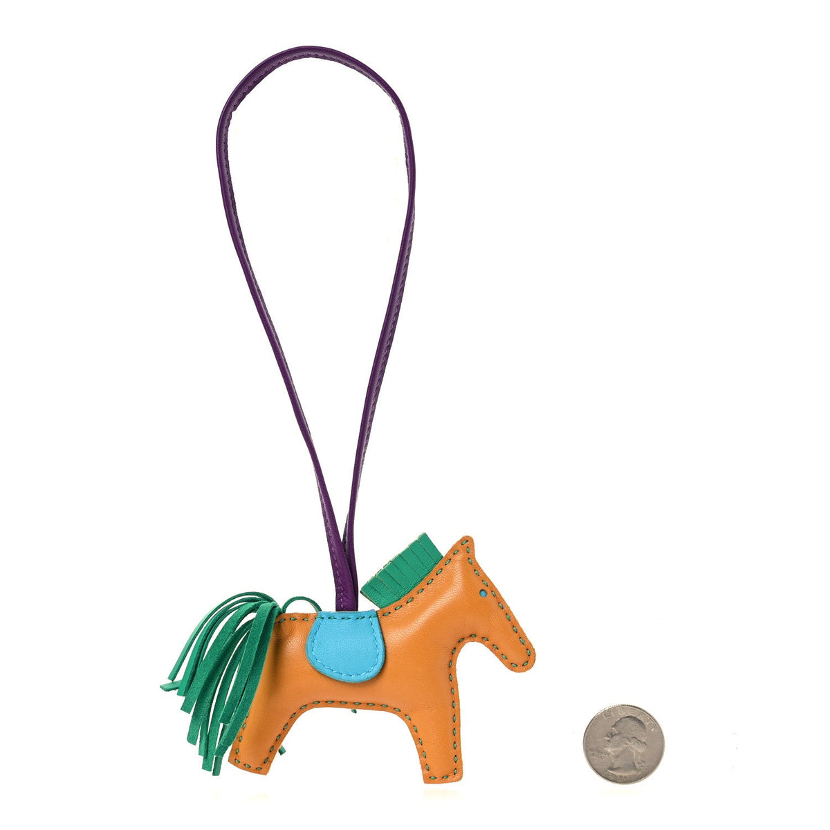 Milo Lambskin Grigri Rainbow Reversible Rodeo Bag Charm PM Rose Jaipur Bleu Aztec Menthe Anemone