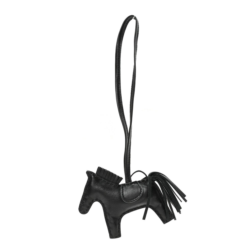 Milo Lambskin Grigri Rodeo Horse Bag Charm PM So Black