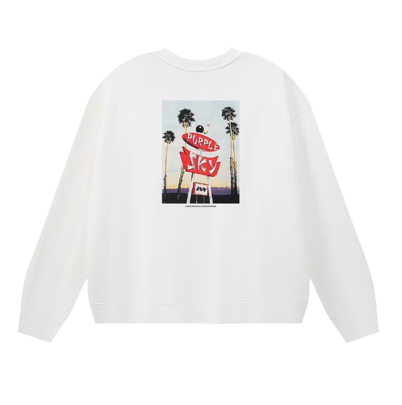 Purple Men's Long-Sleeve T-shirt Sweatshirt 1150