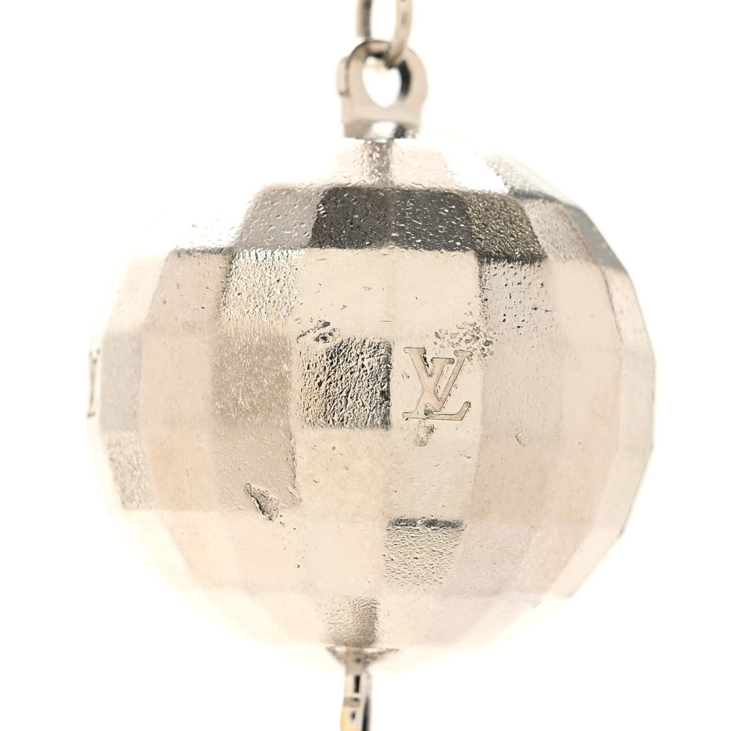 Mirror Ball Disco Key Holder Chain Ring Silver