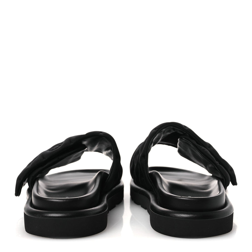 Technical Fabric Embossed Monogram Pool Pillow Comfort Mules 41 Black