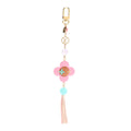 Resin Wood Vivienne Bag Charm Fuchsia Ecru White Caramel