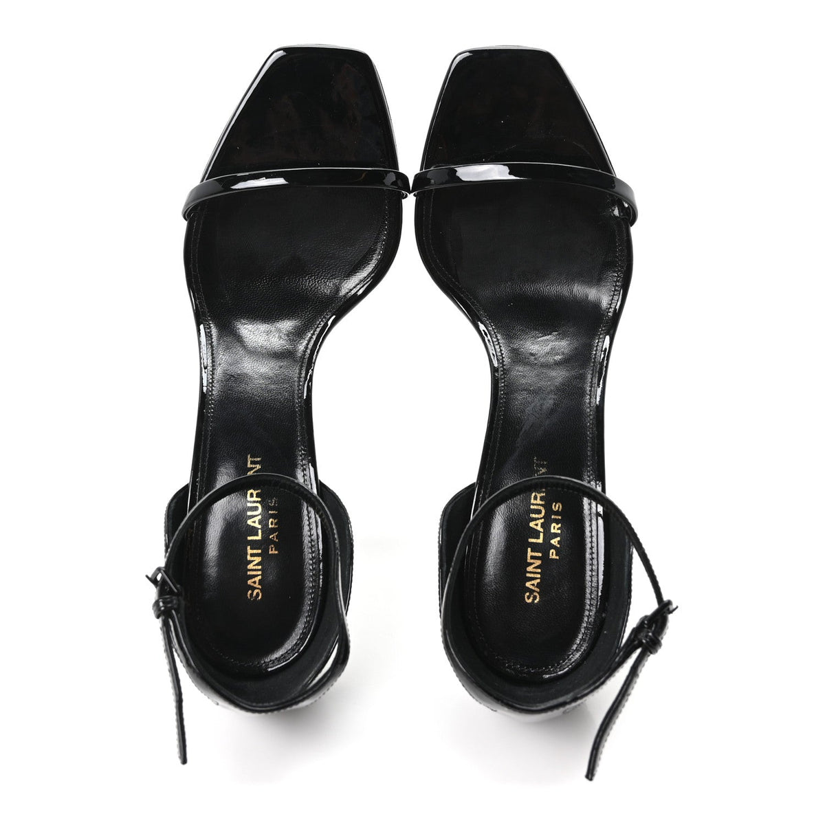 Patent Calfskin Opyum 85 Sandals 40 Black Gold
