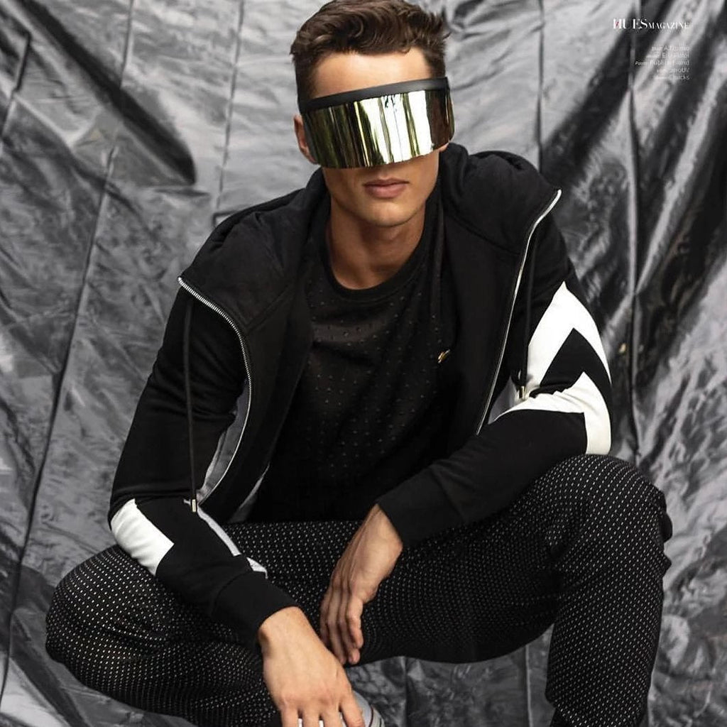 Retro Modern Oversize Novelty Mirrored Lens Shield Visor C453