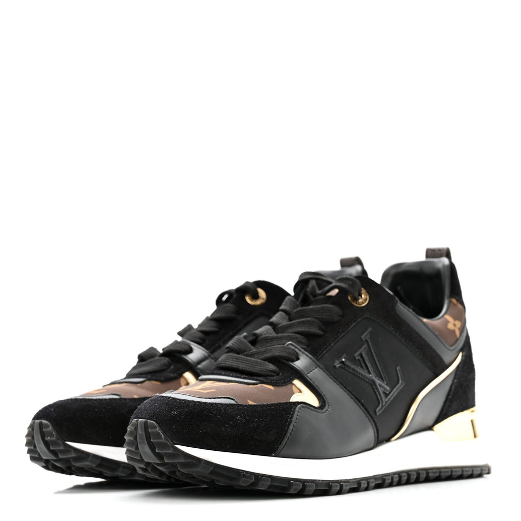 Suede Calfskin Recycled Monogram Nylon Run Away Sneakers 39 Black
