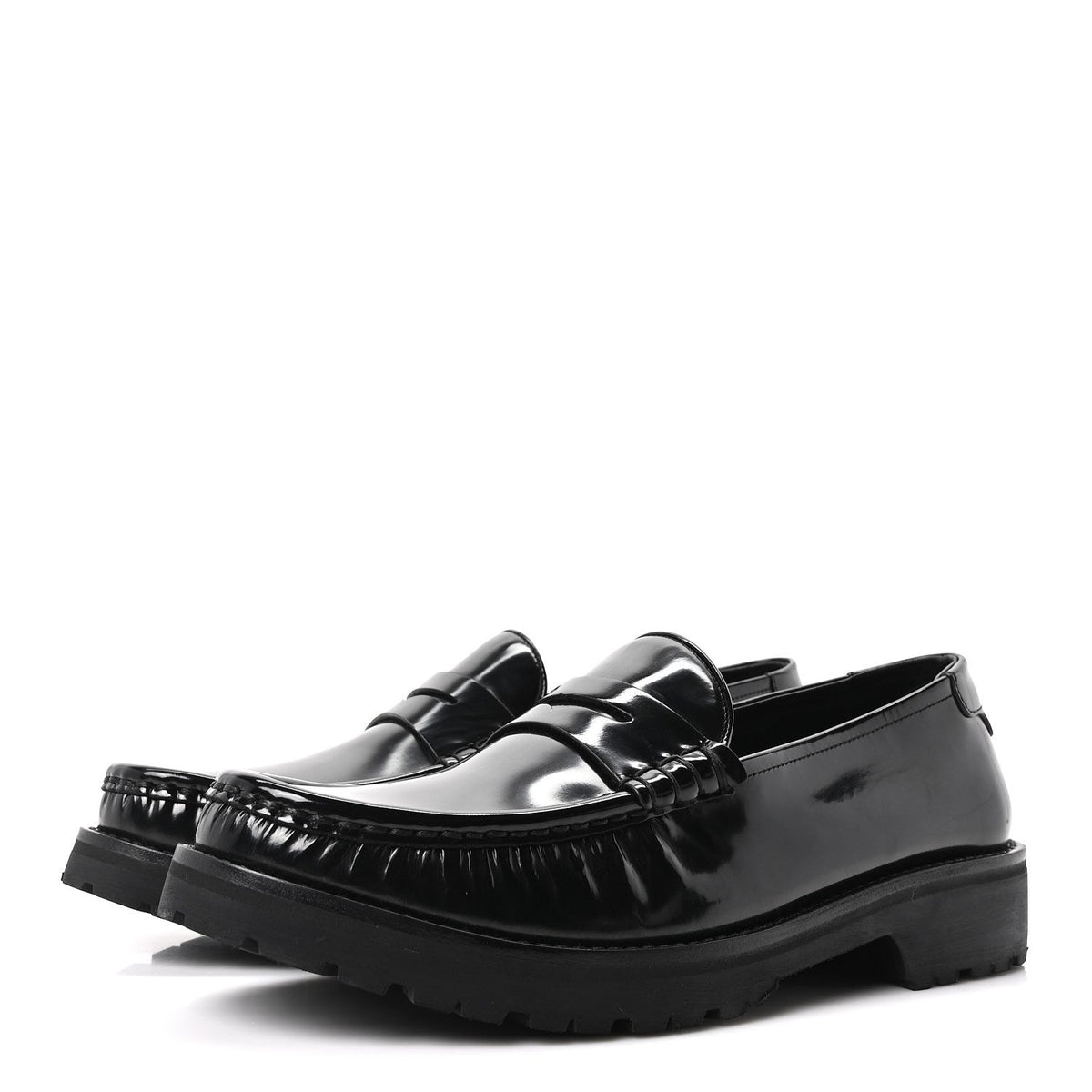 Glazed Calfskin Mens Master Le Loafer 15 Moccassins 43 Black