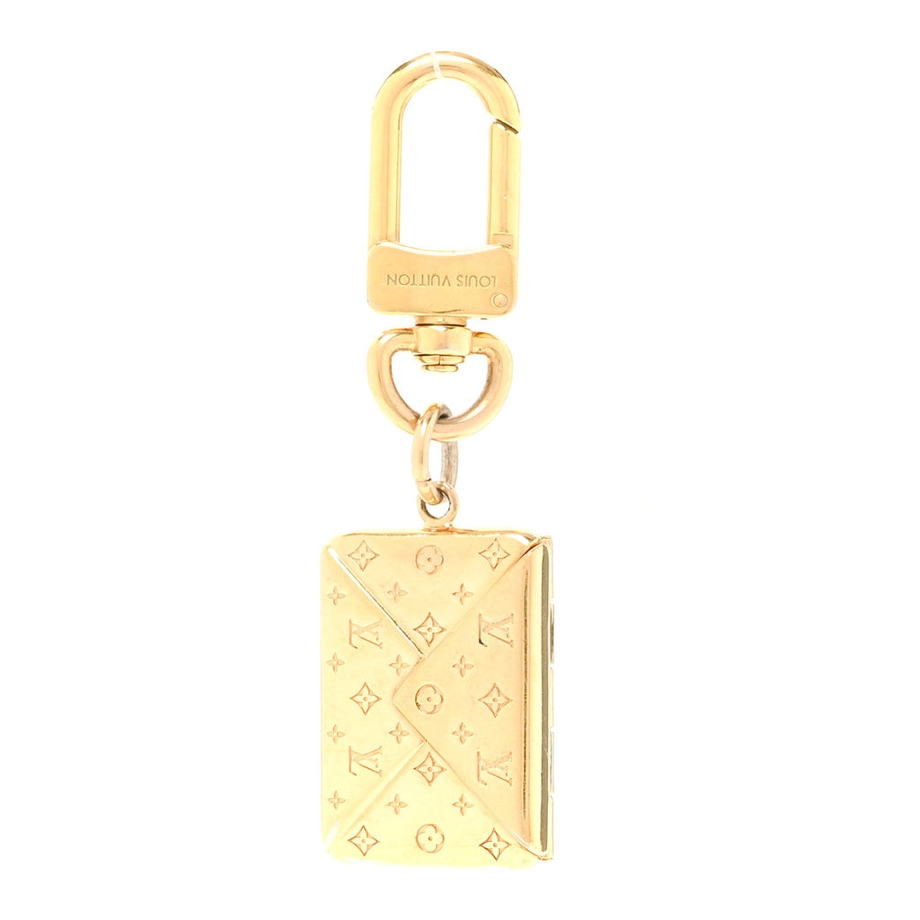 Love Note Envelope Bag Charm Key Holder Gold
