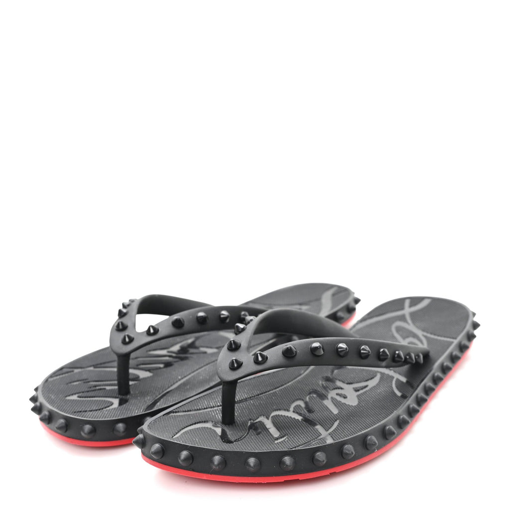 Rubber Spike Loubi Donna Flip Flop 39 Black