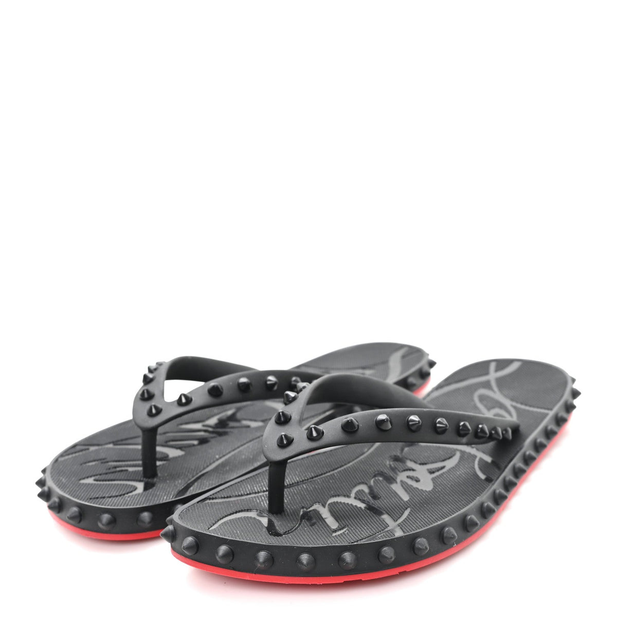 Rubber Spike Loubi Donna Flip Flop 39 Black