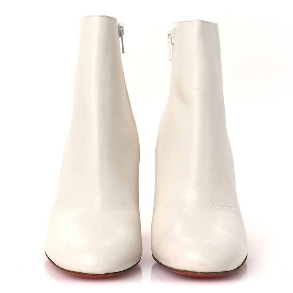 Smooth Calfskin Suzi Folk 85 Ankle Boots 38 White