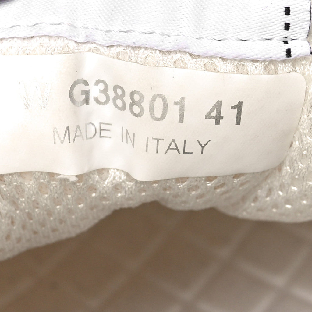 Fabric Suede Calfskin Logo Sneakers 41 White Light Gray