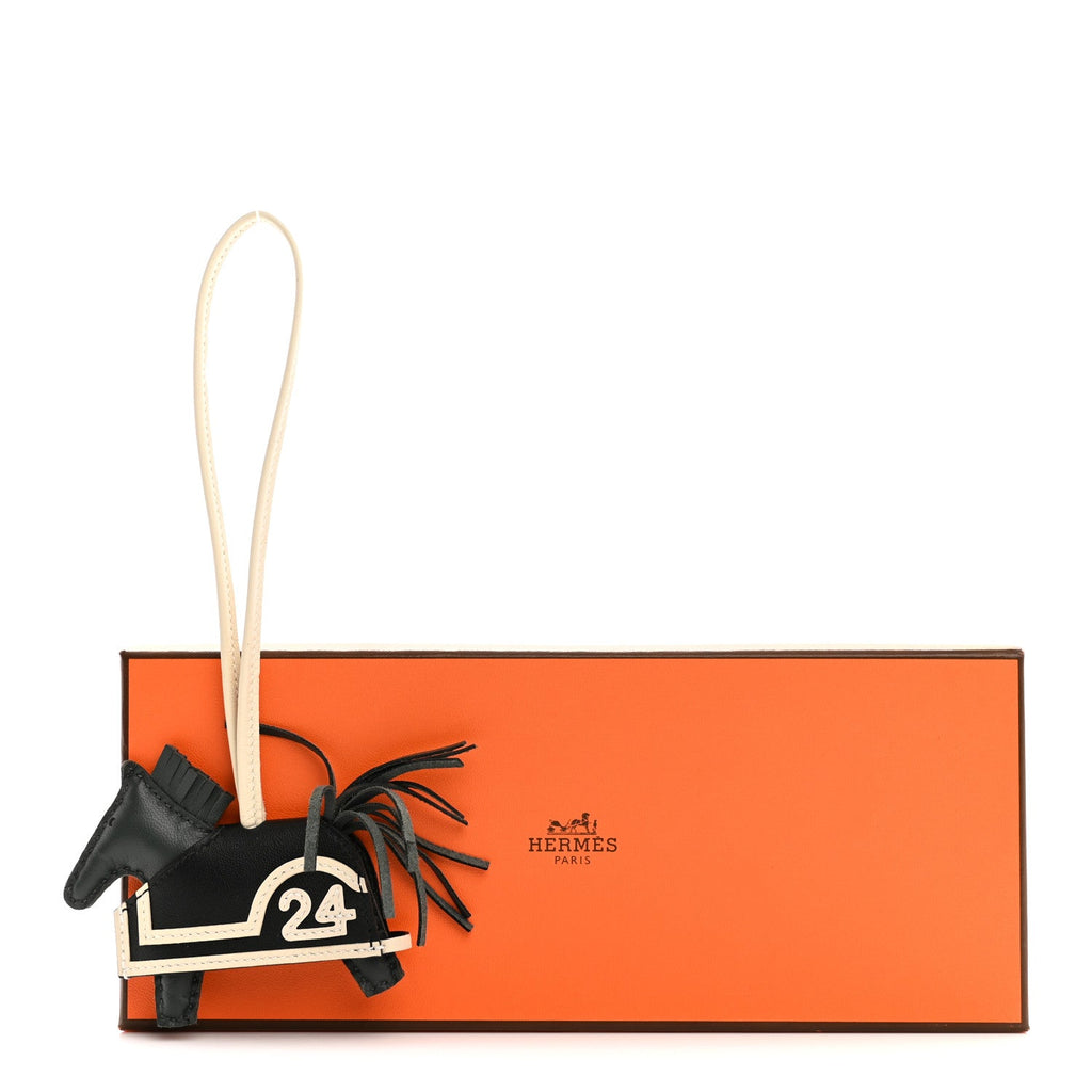 Milo Lambskin Grigri Rodeo Robeo 24 Bag Charm PM Vert Mangrove Black Craie