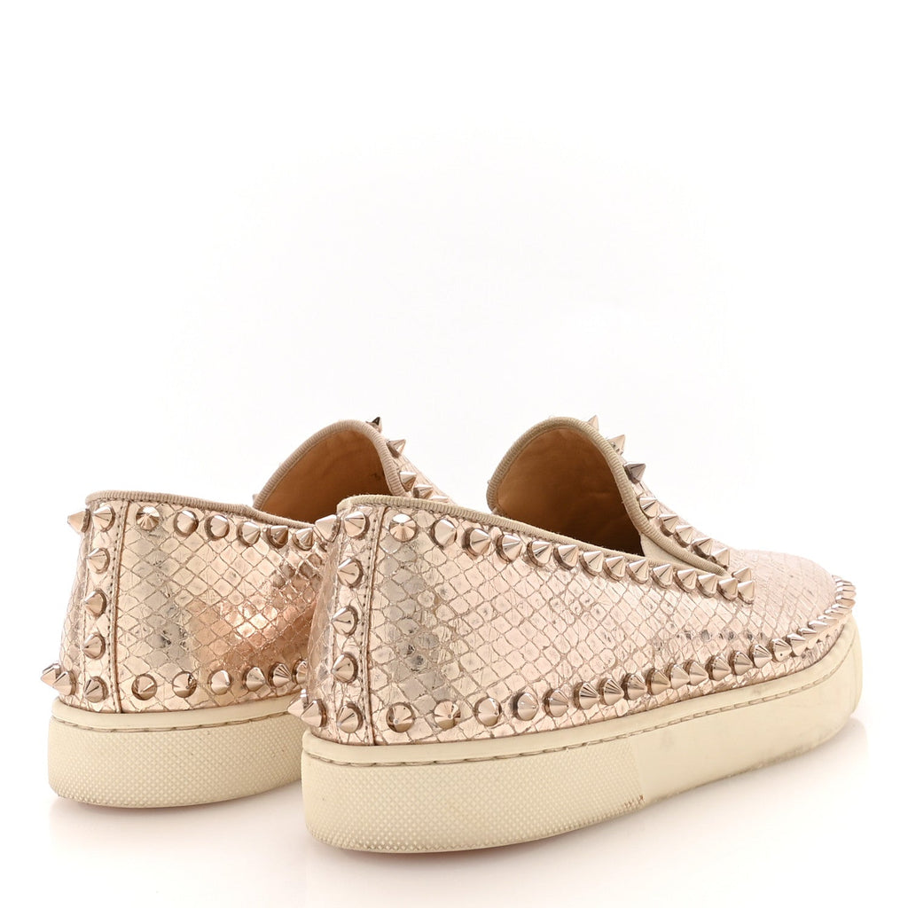 Metallic Snakeskin Embossed Pik Boat Flat 36.5 Colombe