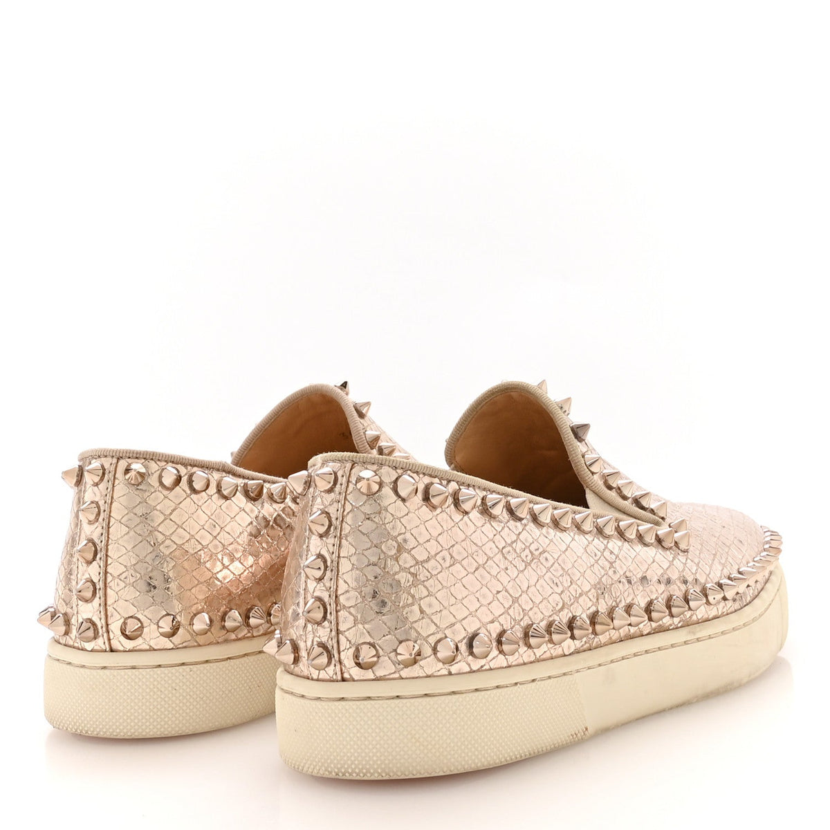 Metallic Snakeskin Embossed Pik Boat Flat 36.5 Colombe
