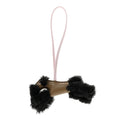 Milo Lambskin Shearling Budy Charm Black Etoupe Rose Darling