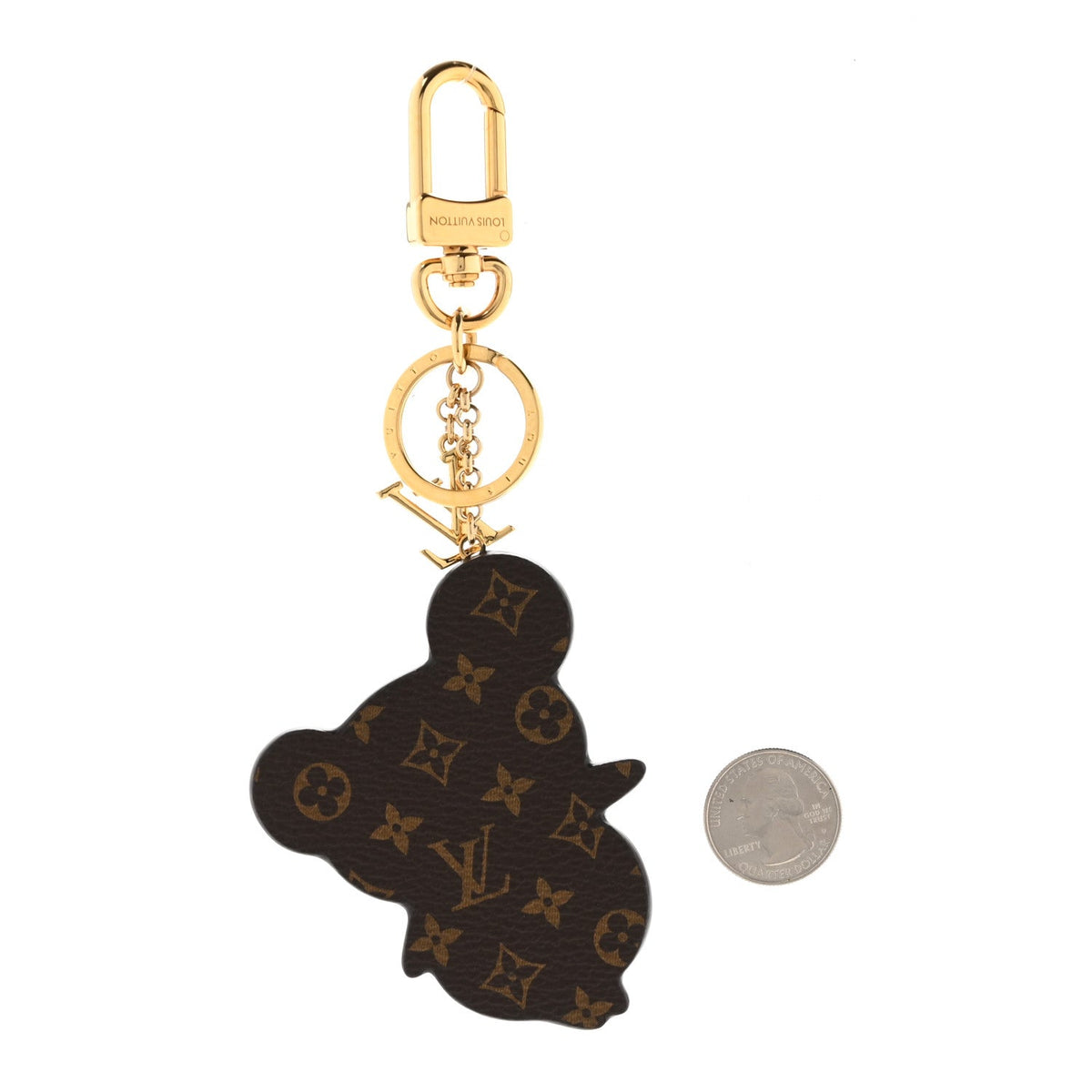 LV x TM Cowhide Monogram Superflat Panda Key Ring Bag Charm Multicolor