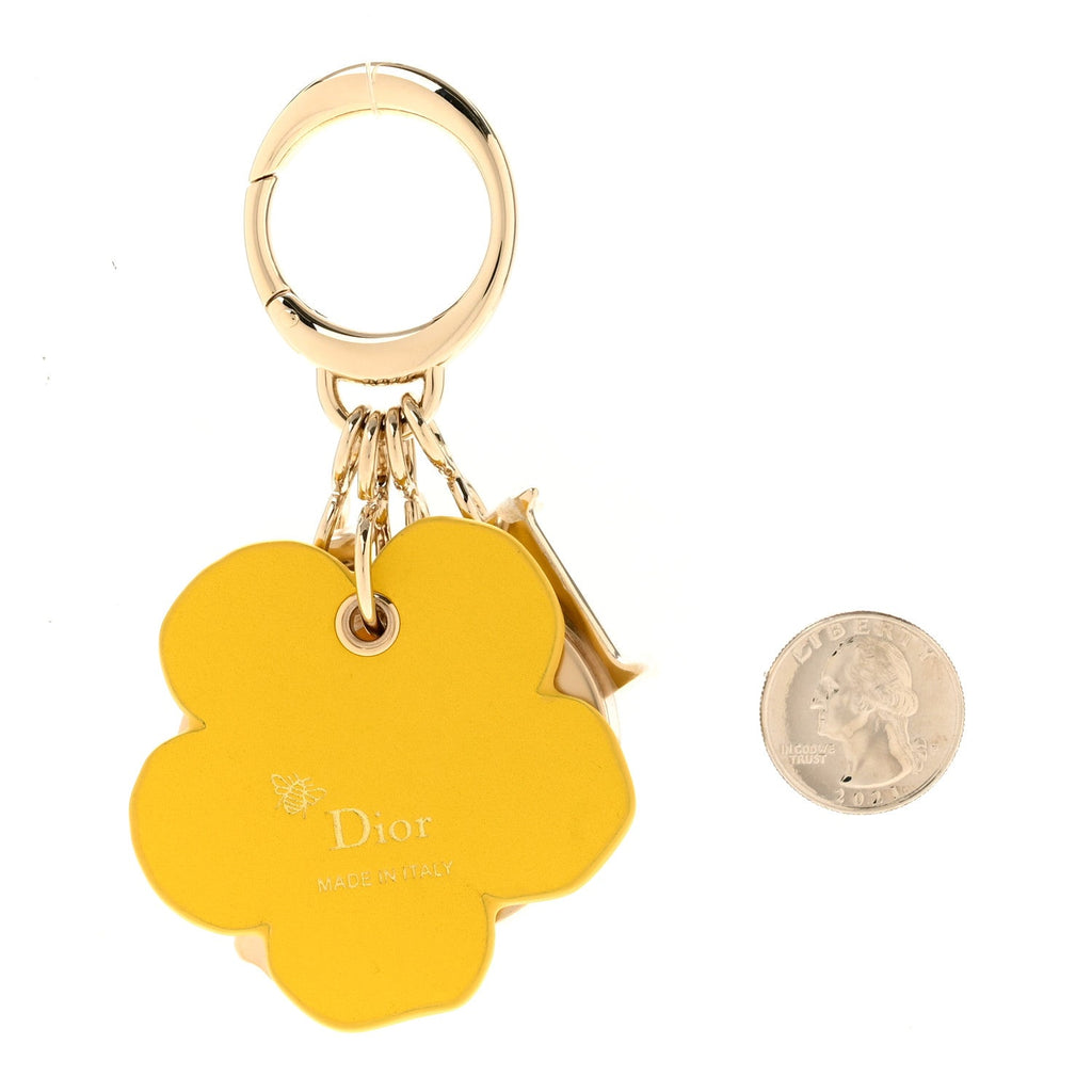 Buttercup Calfskin Lacquer Metal Swing Bag Charm Yellow