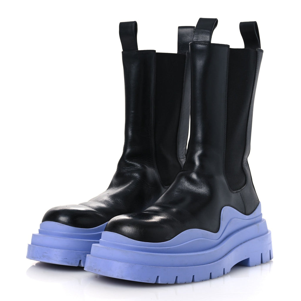 Calfskin The Tire Chelsea Boots 40 Black Periwinkle