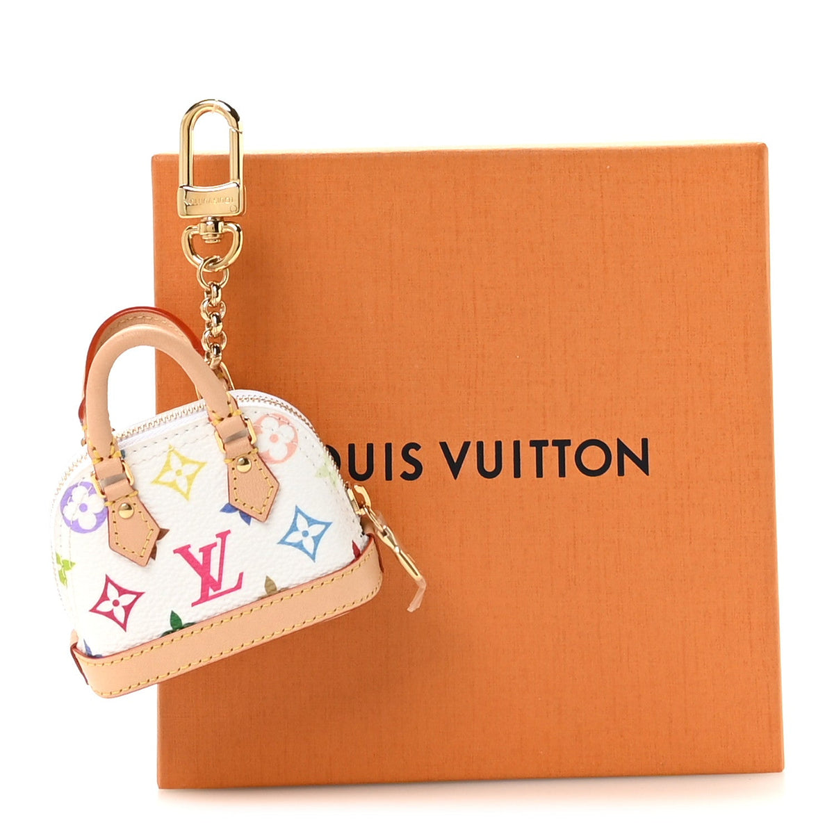 LV x TM Monogram Multicolor Micro Alma Bag Charm White