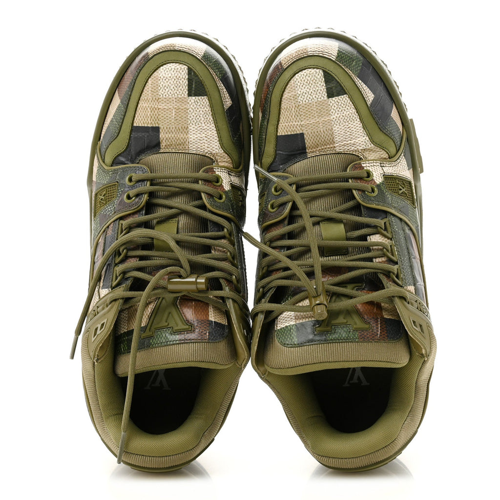 Damoflage Mens LV Trainer Maxi Sneakers 9.5 Green