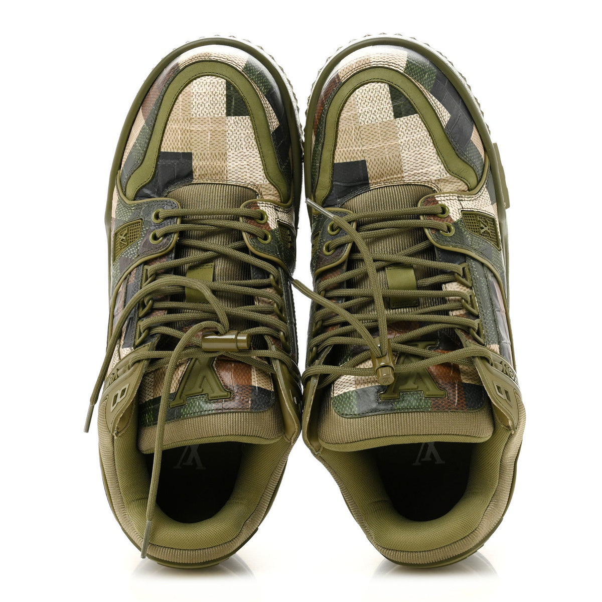 Damoflage Mens LV Trainer Maxi Sneakers 9.5 Green
