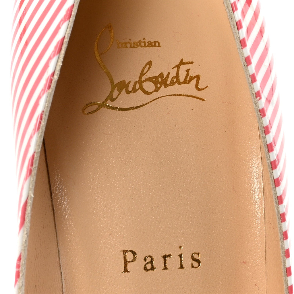 Patent Pigalle Follies Stripes 100 Pumps 39 Smoothie White