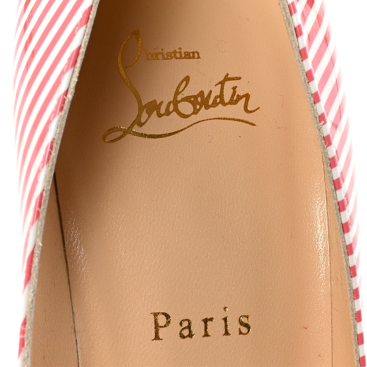Patent Pigalle Follies Stripes 100 Pumps 39 Smoothie White