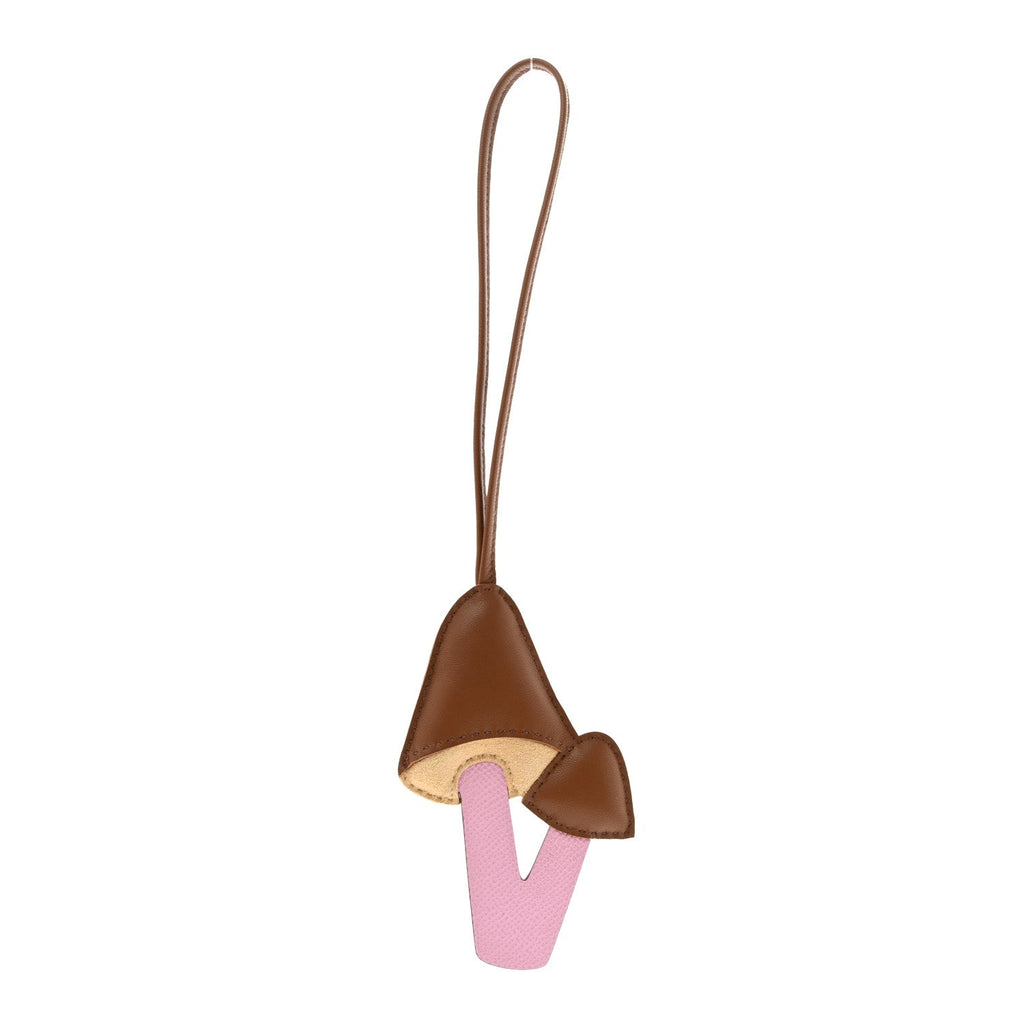 Lambskin Epsom Suede Petit H Mushroom Charm Kraft Mauve Sylvestre Beige Albatre