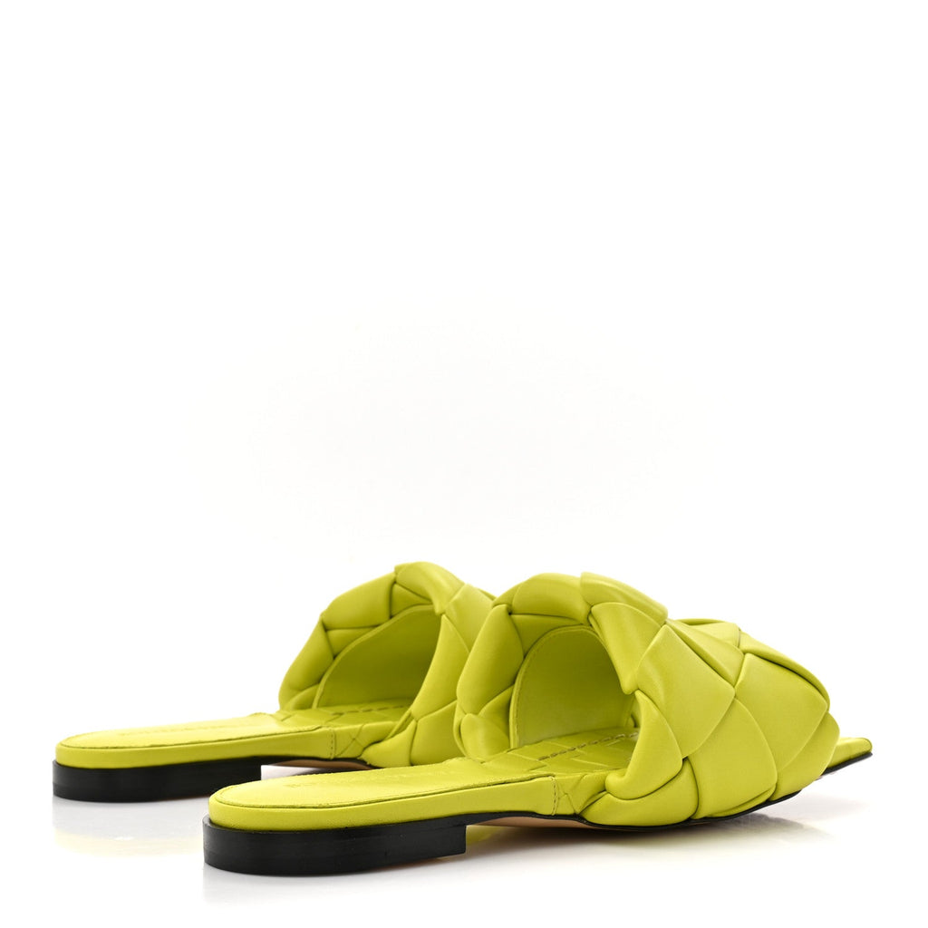 Nappa Maxi Intrecciato Lido Flat Sandals 36 Kiwi