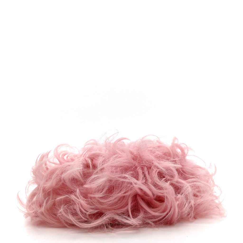 Shearling Lambskin CC Hook Card Holder Pink