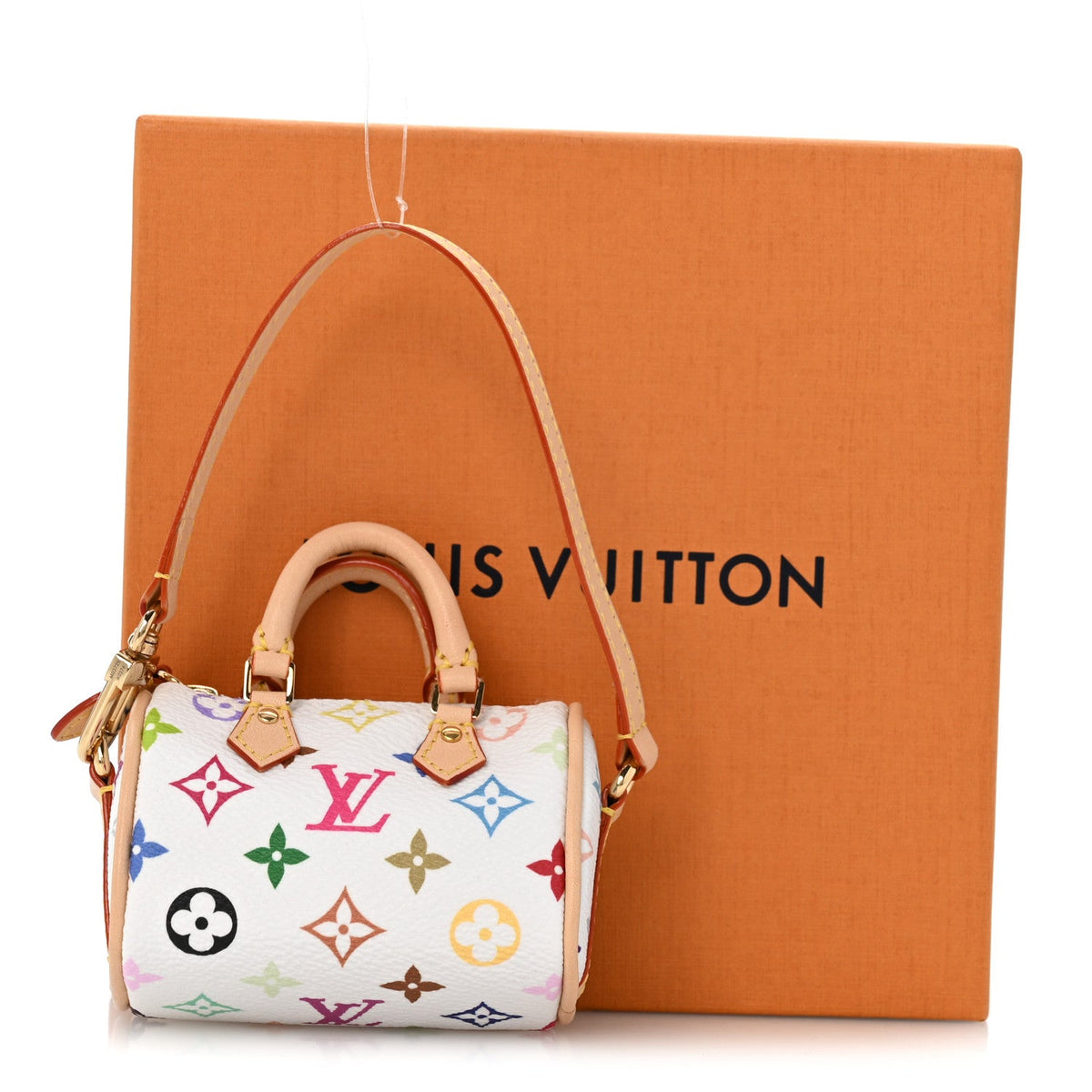 LV X TM Monogram Micro Speedy Bag Charm White