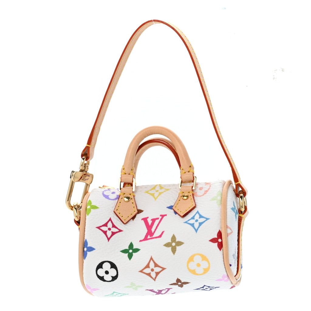 LV X TM Monogram Micro Speedy Bag Charm White