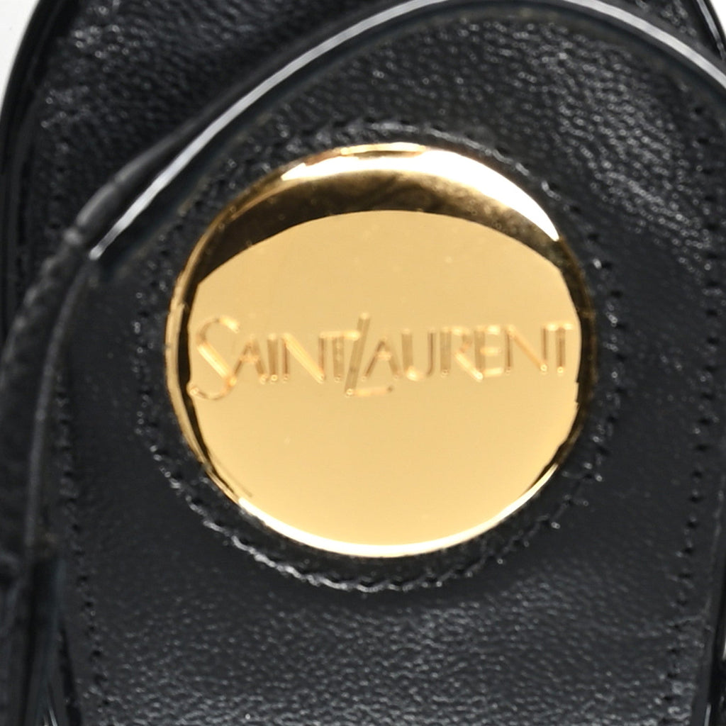 Patent Calfskin Jacqueline 75 Slingback Pumps 38 Black
