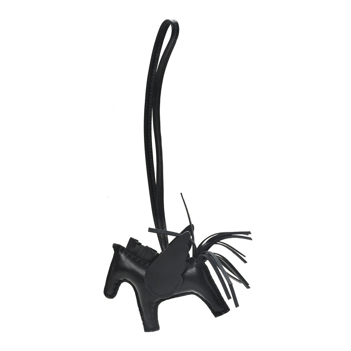 Milo Lambskin Grigri Rodeo Pegase Horse Bag Charm PM So Black